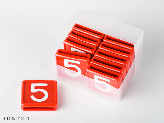 Halsbandnummer 5 rood(10st)