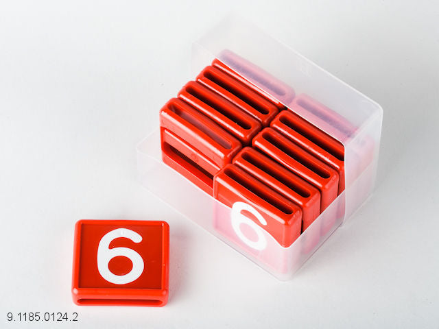 Halsbandnummer 6 rood(10st)