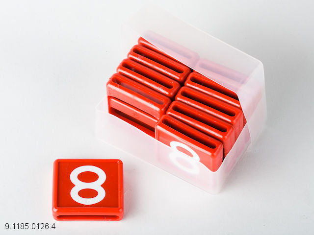 Halsbandnummer 8 rood(10st.)