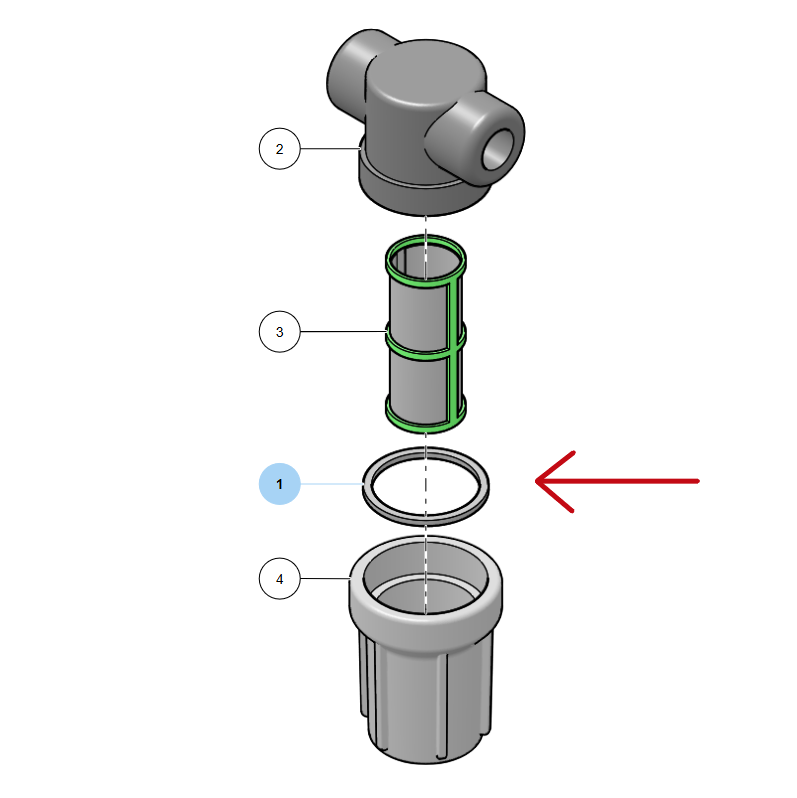 Platte O-ring waterfilter