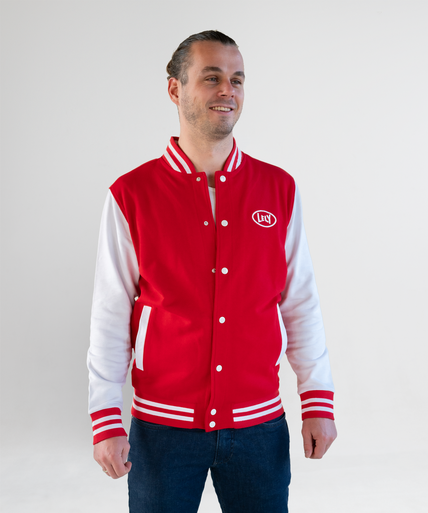 Jas unisex rood/wit
