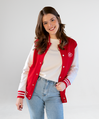 Jas unisex rood/wit