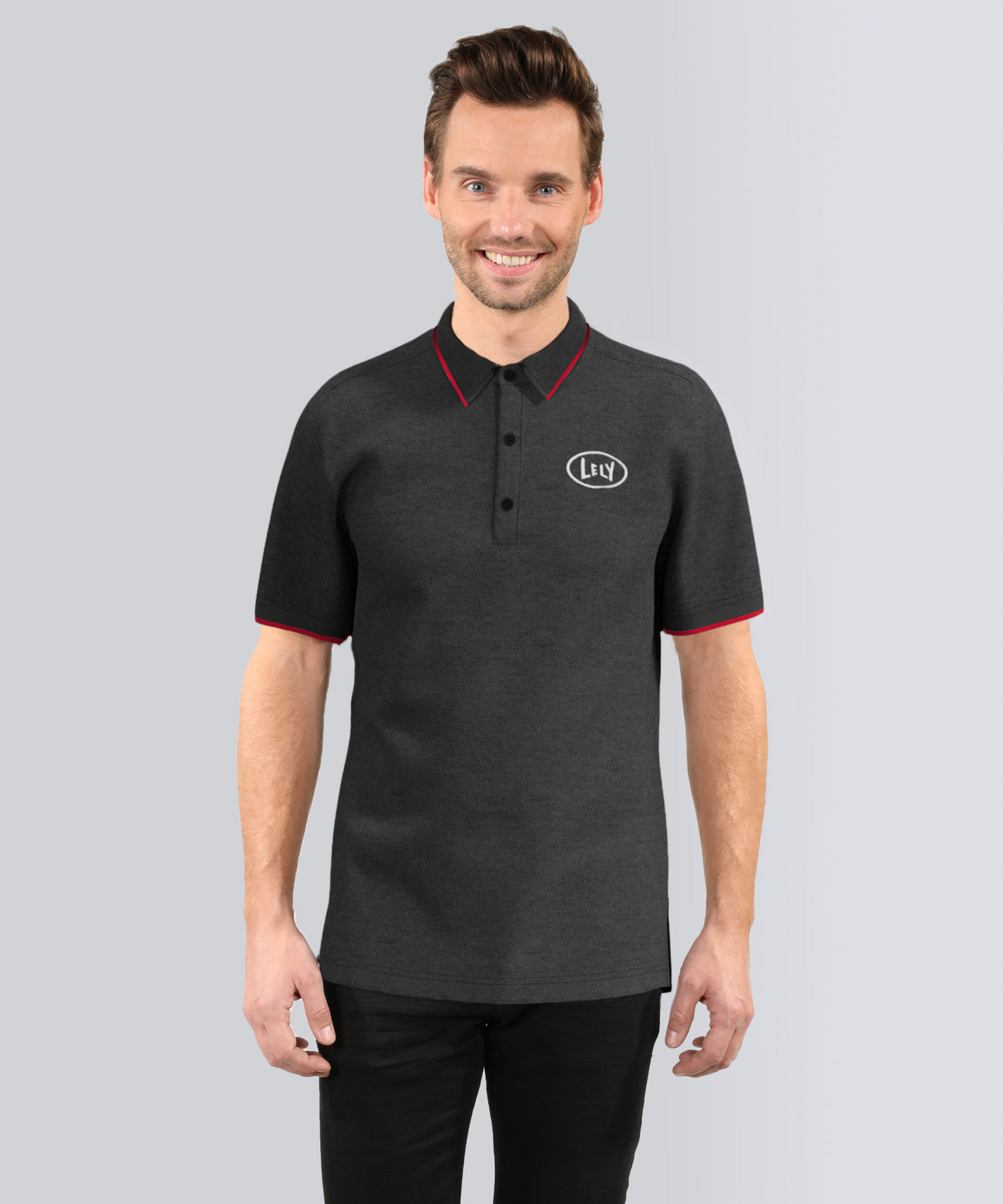 Polo heren antraciet