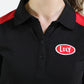 Polo dames zwart-rood