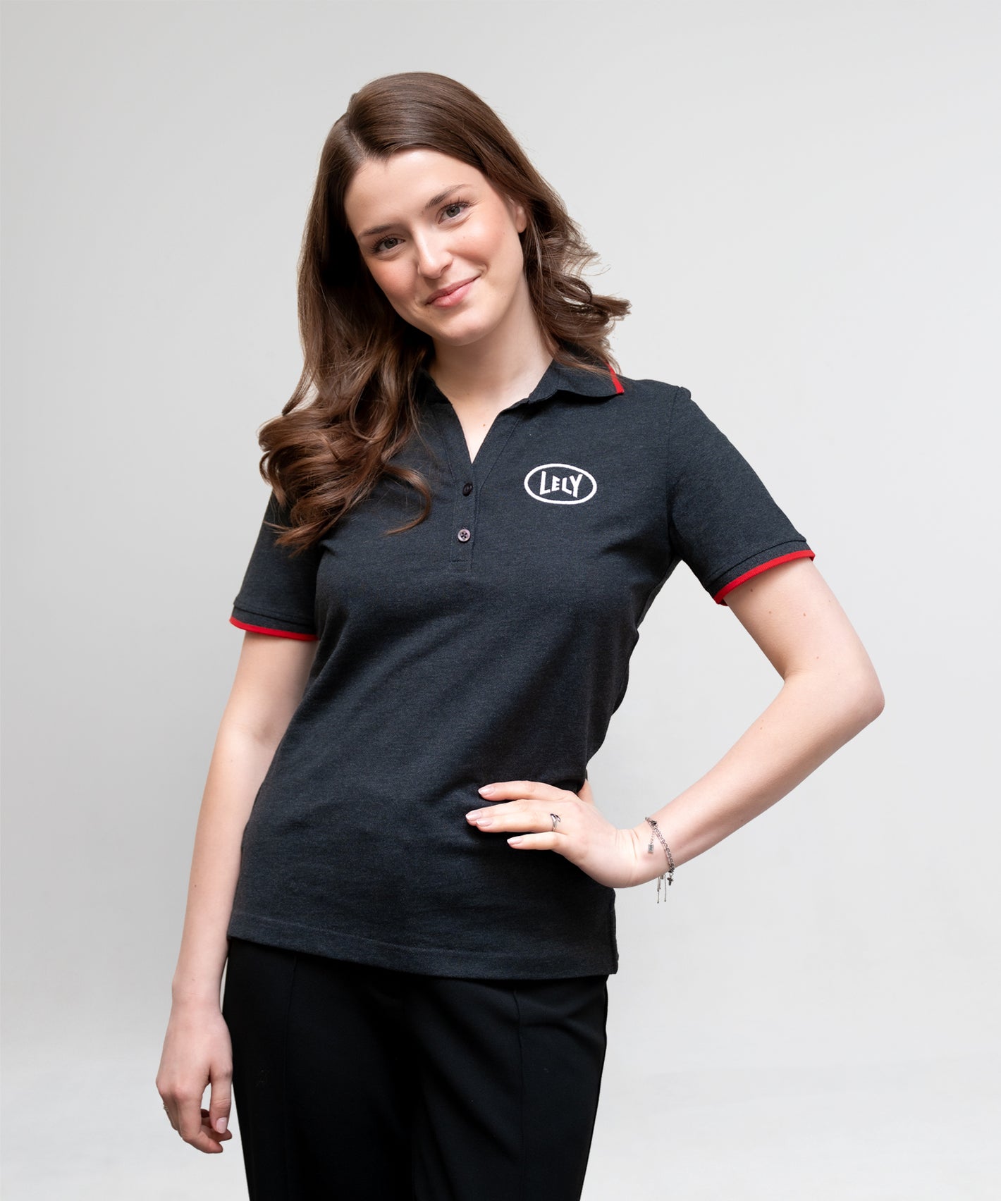 Polo dames antraciet