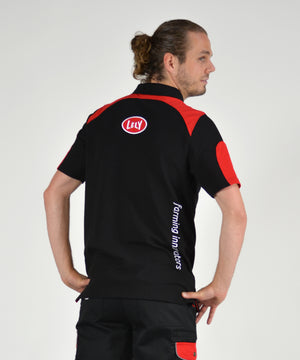 Polo heren zwart-rood