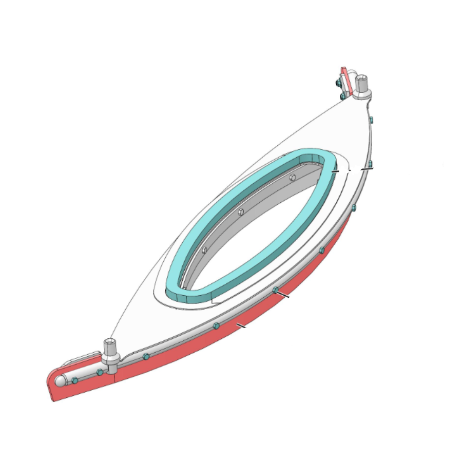 Compleet schraperframe met slijtstrip